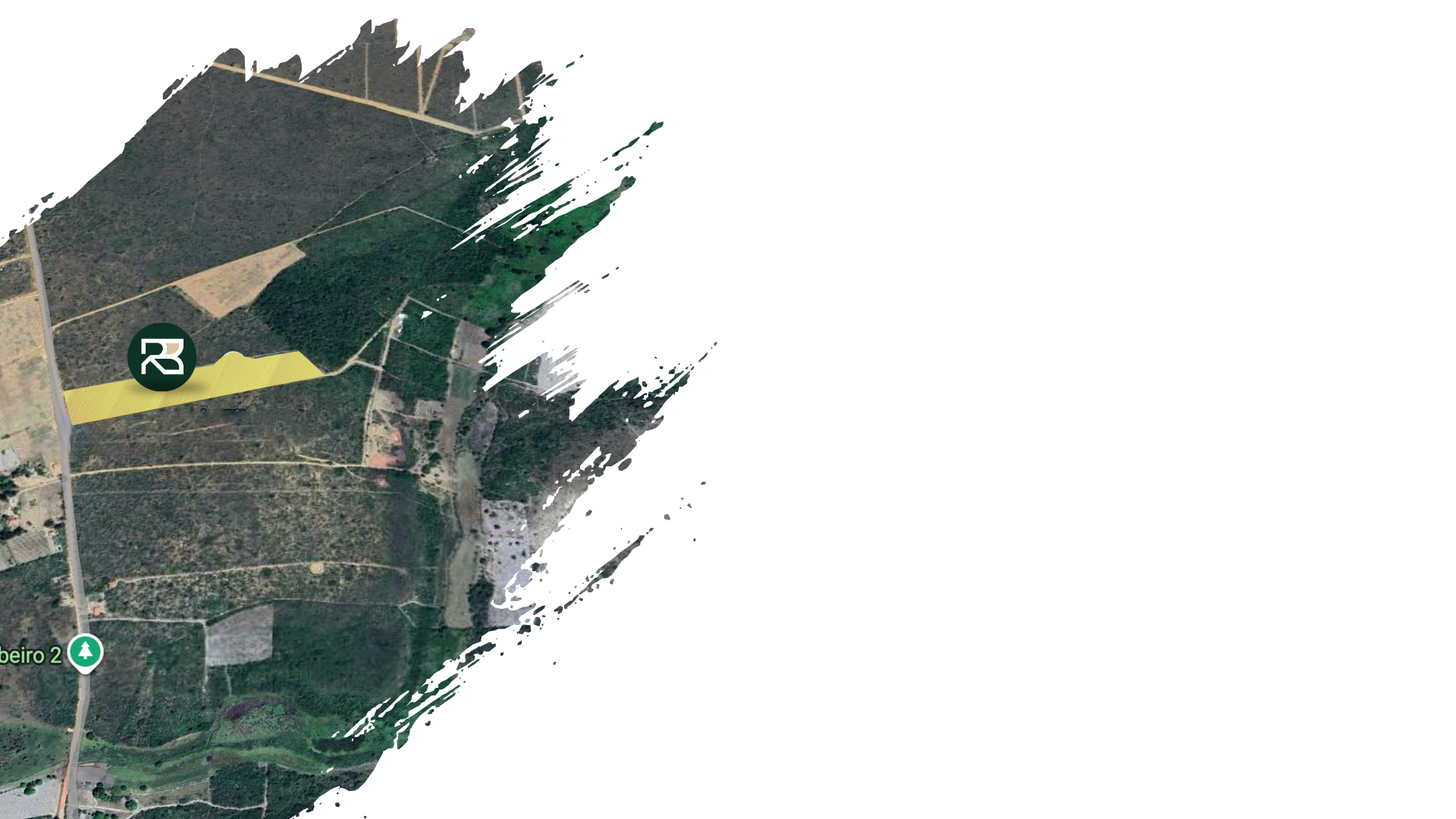Mapa de localização da Reserva Nova Mucugê nas proximidades de Mucugê